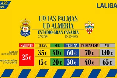 Arranca la venta online de las entradas para el partido UD Las Palmas - Almería